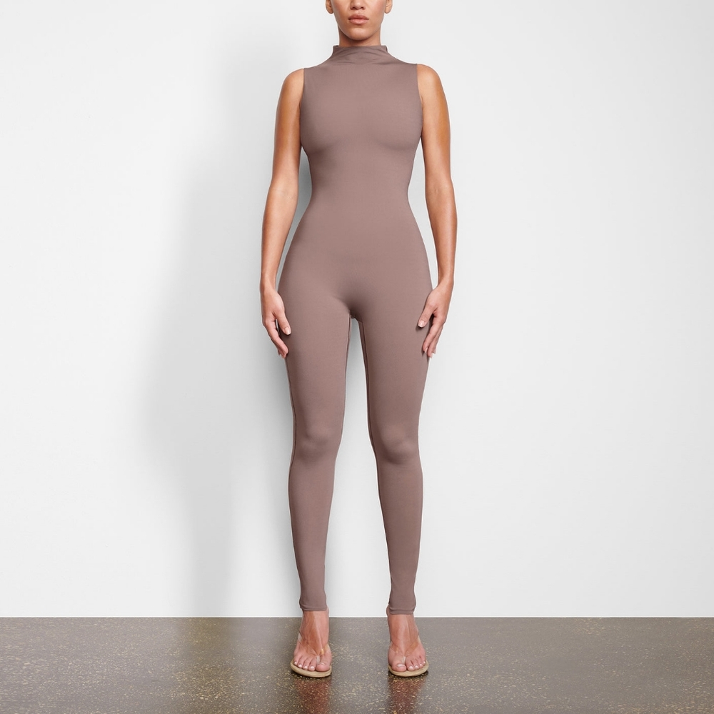 Skims ALL-IN-ONE MOCK NECK SLEEVELESS ONESIE bodysuit jumper leotard
